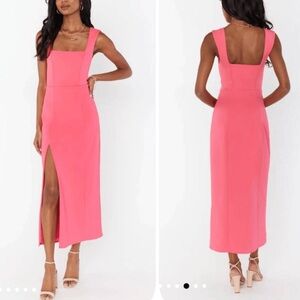 Show Me Your MuMu Eden Midi Sheath Dress Pink NWT Size Medium